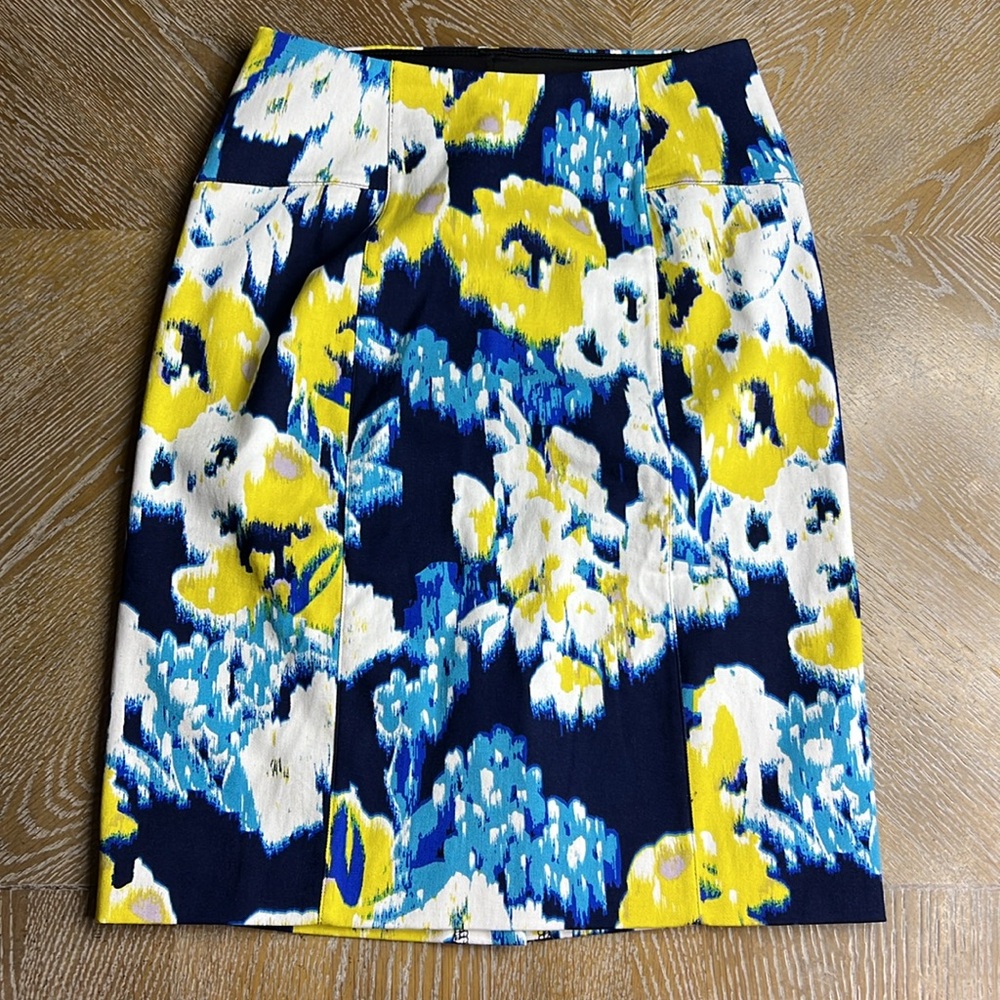 LYSSE Blue Watercolor Pencil Skirt XS
